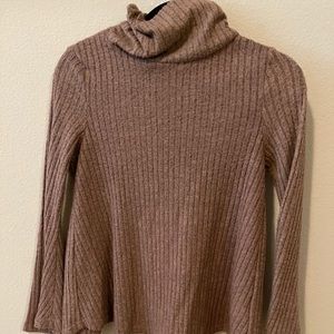 Brown, open back sweater